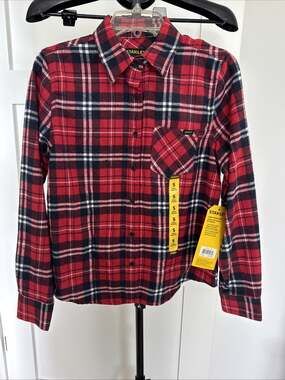 STANLEY FLANNEL SHIRT - LADIES - SIZE SMALL Plaid Red Black Fall Vibes NEW